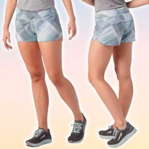 SMARTWOOL Active Merino Lined Short Sz Large Bleached Aqua Mountain Plaid Print